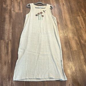 Floral Embroidered Maxi Dress - Cream